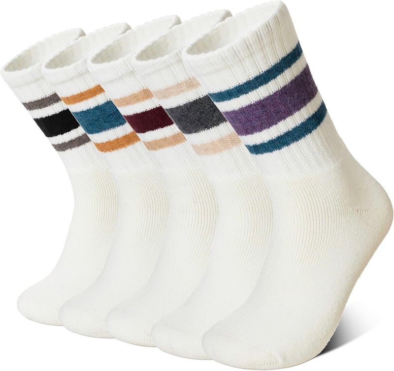 Velice Merino Wool Socks for Women 5 Pairs Warm Winter Hiking Thick Thermal Cozy Boot Work Soft Ladies Crew Socks - Image 1